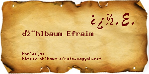 Öhlbaum Efraim névjegykártya